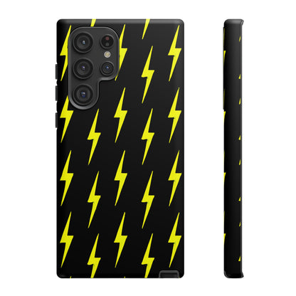 Yellow Lightning Bolt Tough Phone Case | Bold Electric Pattern Case for Iphone, Samsung Galaxy and Pixel
