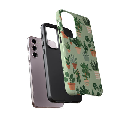 Plant Lover Phone Case | Cute Potted Plants Pattern | Botanical Aesthetic Tough Case