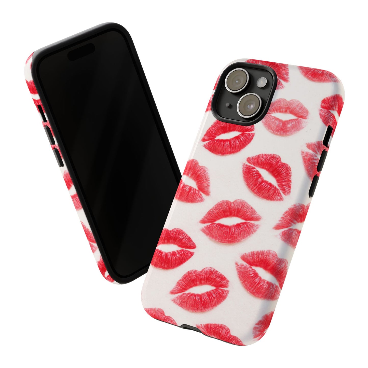 Red Lipstick Kiss Phone Case – Sexy Lip Print Pattern Tough Protective Cover