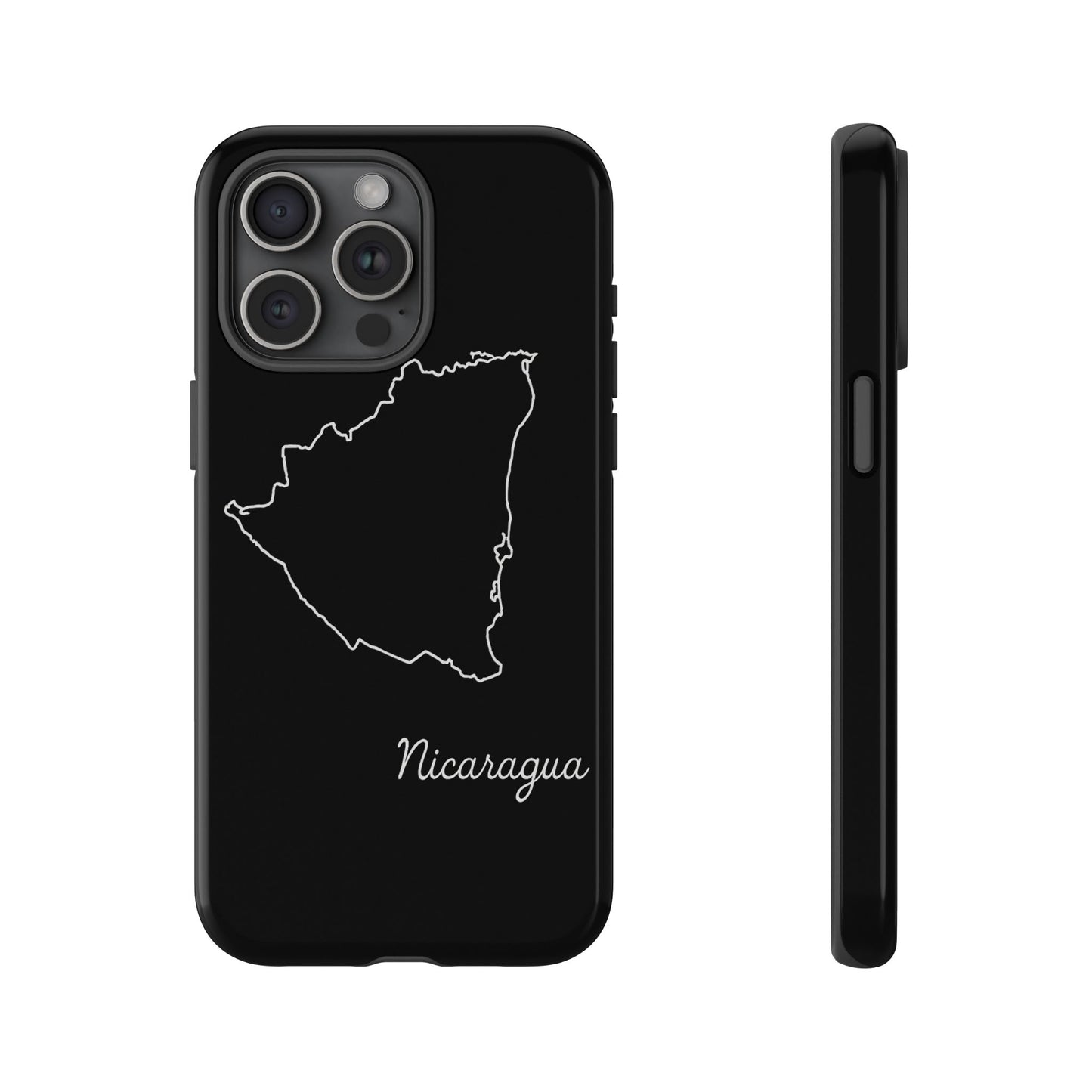 Nicaragua Outline Phone Case – Minimal Country Map Tough Case (iPhone, Samsung, Pixel)