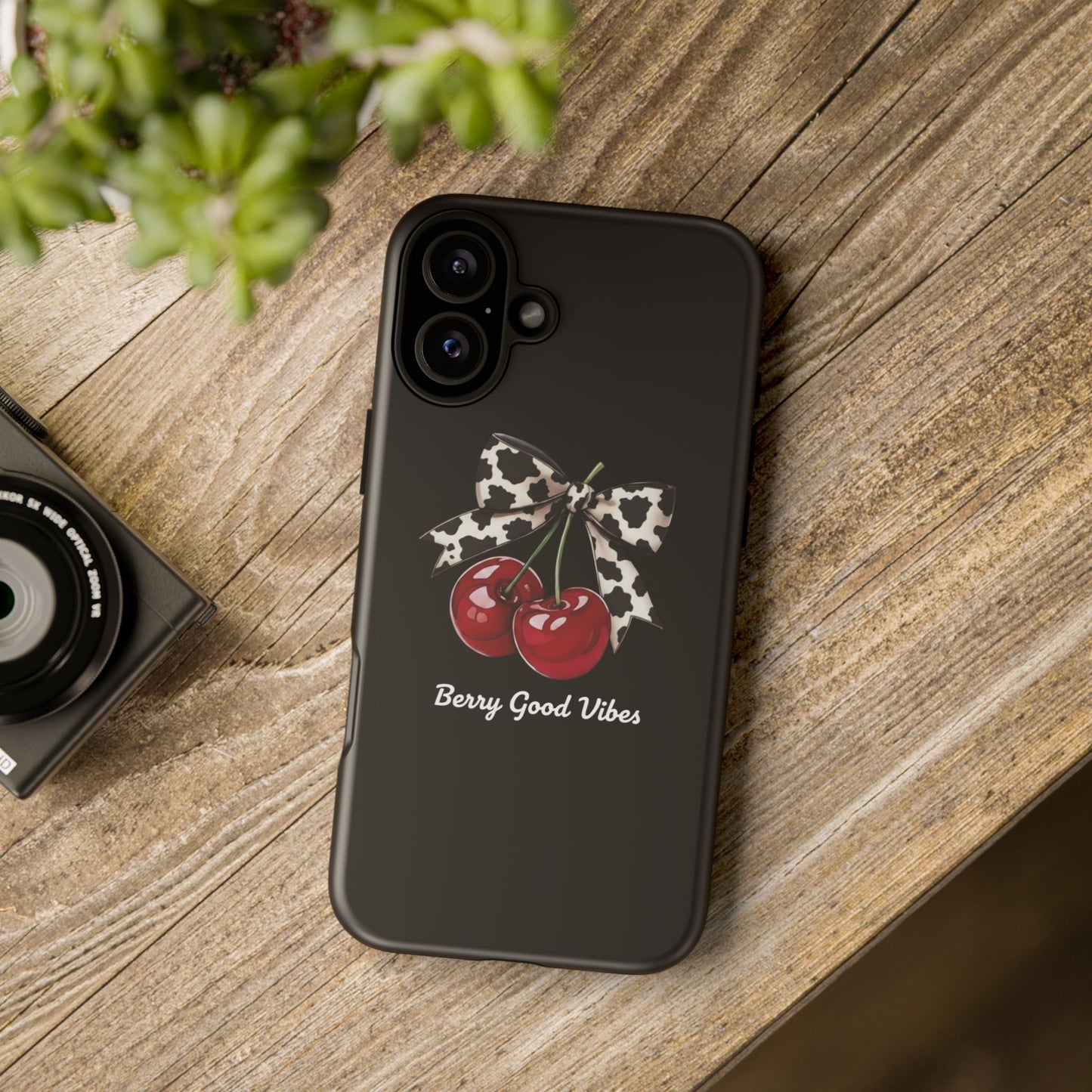 Cherry Cow Print Phone Case | Coquette Bow Aesthetic | Tough Protective Case