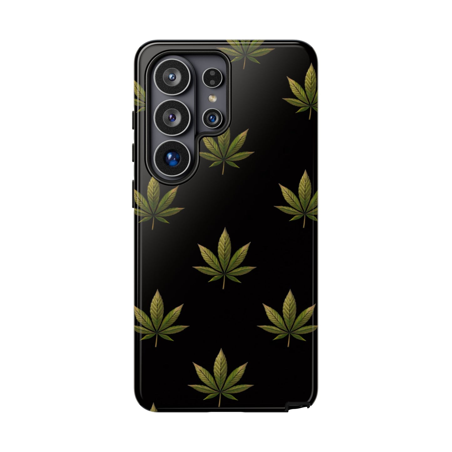 Cannabis Leaf Phone Case Green Weed Leaf Pattern Tough Protective Cover