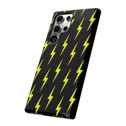 Yellow Lightning Bolt Tough Phone Case | Bold Electric Pattern Case for Iphone, Samsung Galaxy and Pixel