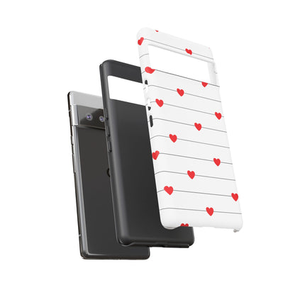 Red Heart Stripe iPhone Case | Tough Shockproof Love Aesthetic Cover