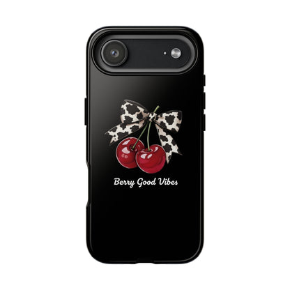 Cherry Cow Print Phone Case | Coquette Bow Aesthetic | Tough Protective Case