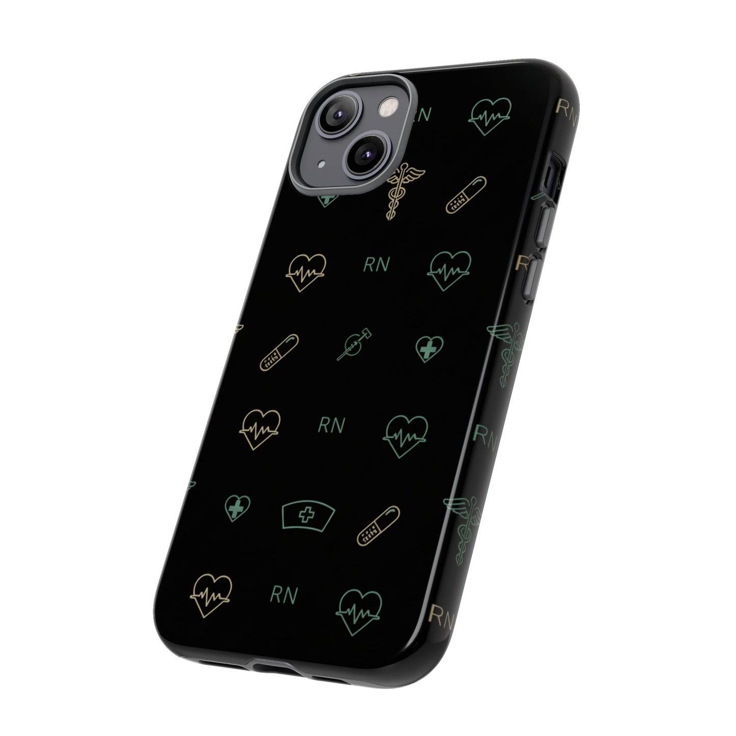 RN Nurse Phone Case – Minimal Medical Icon Pattern Healthcare Worker Tough Case