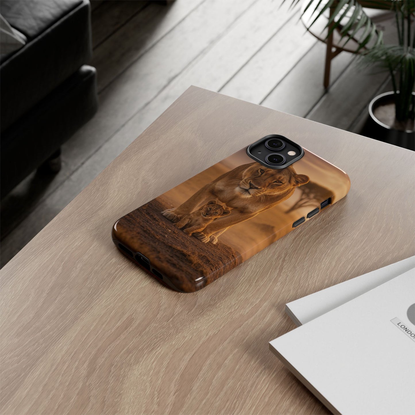 Lioness & Cub Phone Case | Safari Wildlife Tough Case for iPhone & Samsung