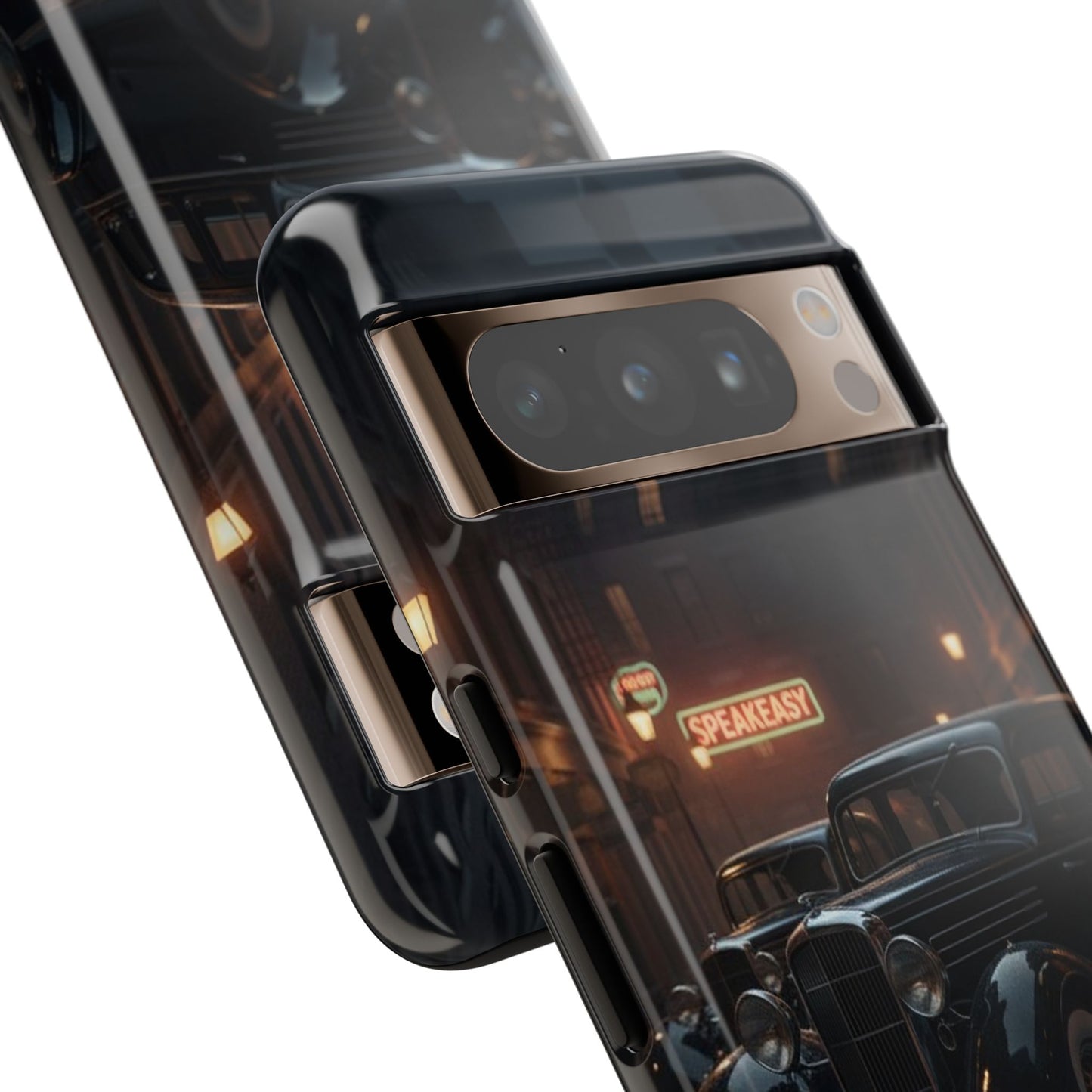 Vintage Classic Car Phone Case | Retro Noir Aesthetic | 1930s Street Scene Tough Case for iPhone & Samsung