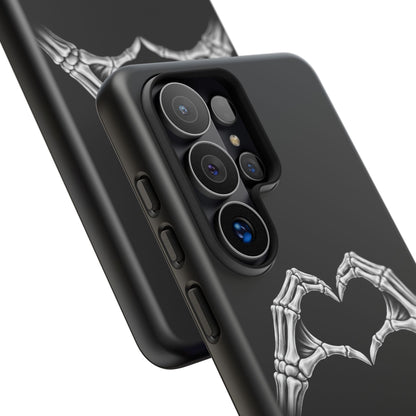 Skeleton Hands Heart Phone Case | Gothic Black Protective Cover