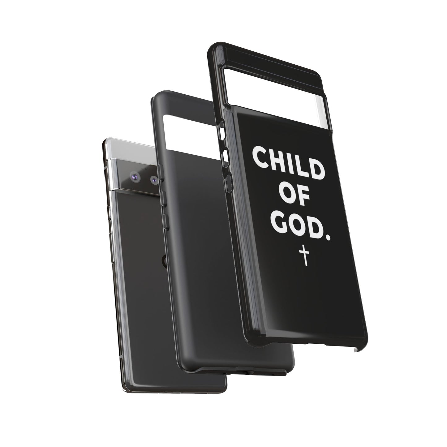 Child of God Phone Case Christian Black Aesthetic Cross Tough Cover