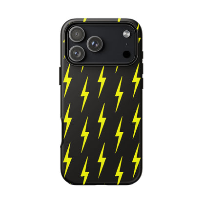 Yellow Lightning Bolt Tough Phone Case | Bold Electric Pattern Case for Iphone, Samsung Galaxy and Pixel