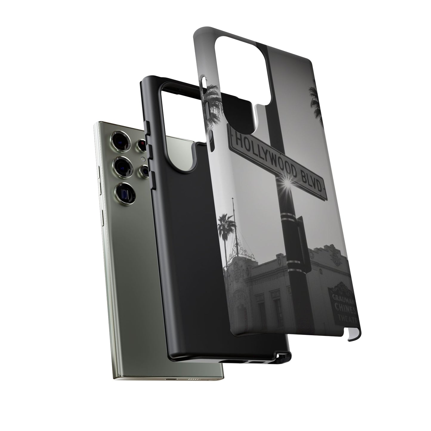 Hollywood Blvd Phone Case | Vintage Los Angeles Street Sign | Black & White LA Aesthetic