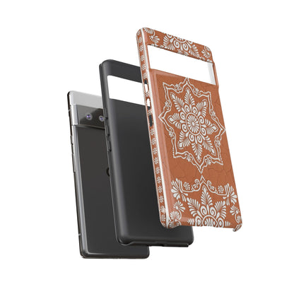 Talavera Terracotta Phone Case | Mexican Floral Pattern iPhone & Samsung Tough Case | Boho Clay Aesthetic Cover