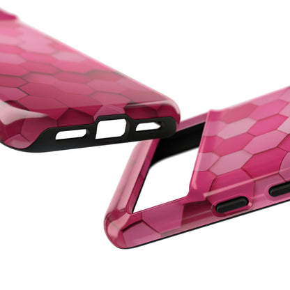 Hot Pink Hexagon Phone Case | Honeycomb Geometric Aesthetic | Cute Pink iPhone & Samsung Tough Protective Case