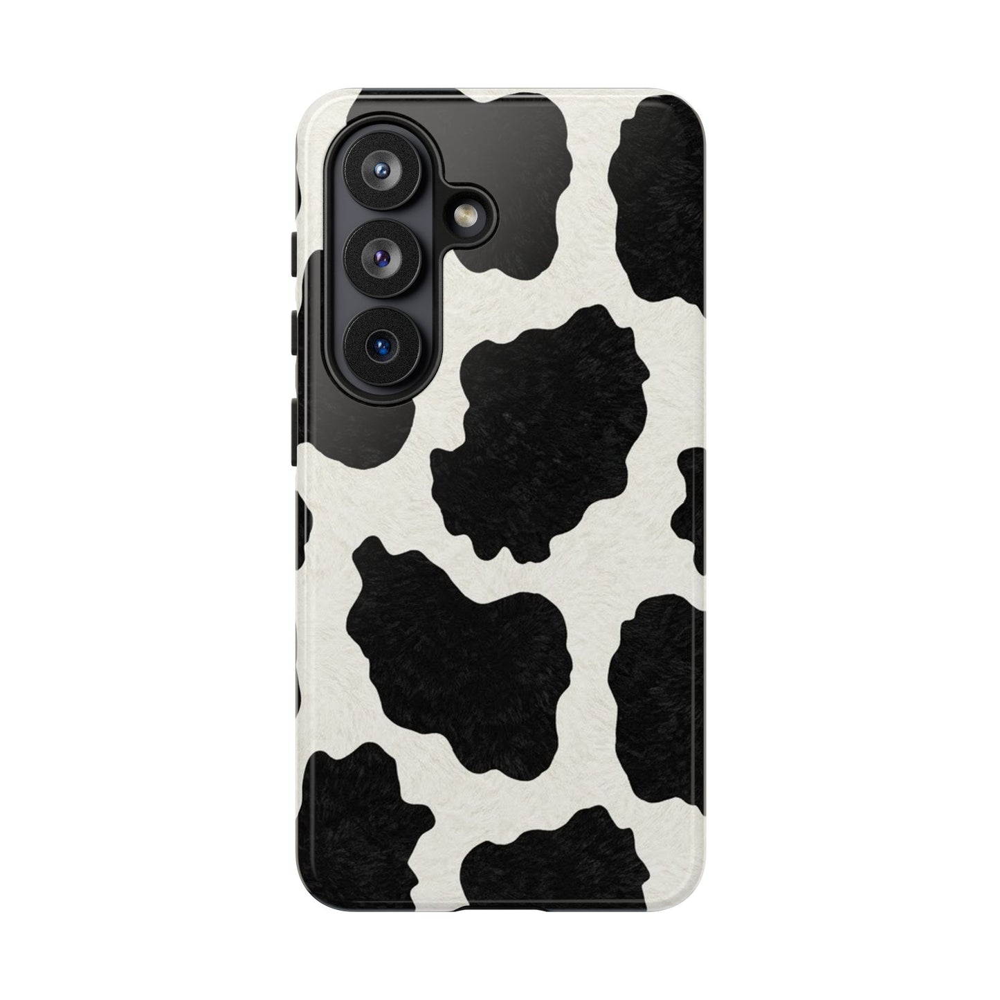 Black & White Cow Print Phone Case | Western Aesthetic iPhone & Samsung Tough Case
