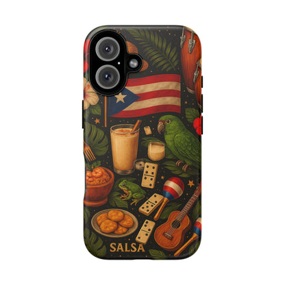 Puerto Rican Culture Phone Case | Boricua Icons Caribbean Aesthetic Tough Protective Case