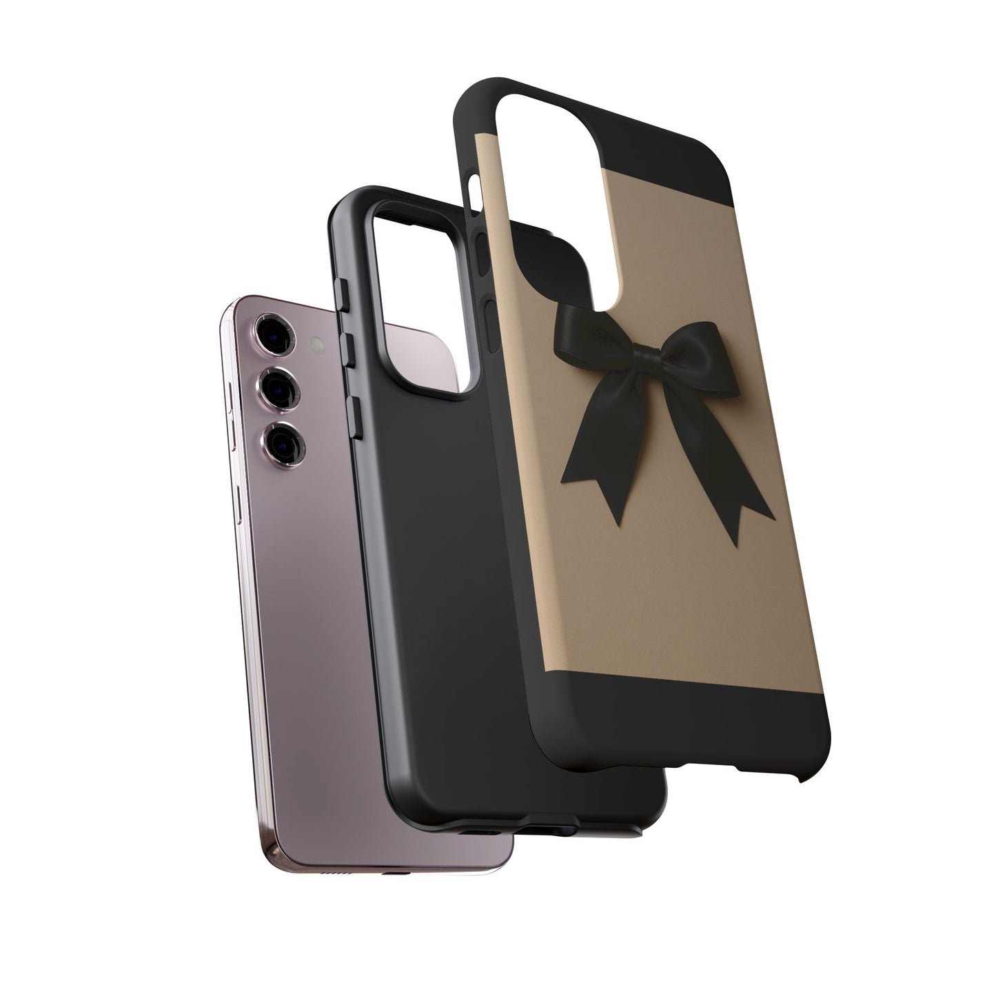 Black Bow Phone Case | Elegant Coquette Bow Design | Chic Neutral Tough Case for iPhone & Samsung