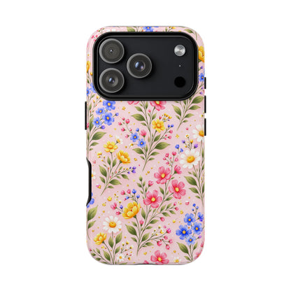 Wildflower Floral Phone Case Vintage Spring Meadow Tough Cover