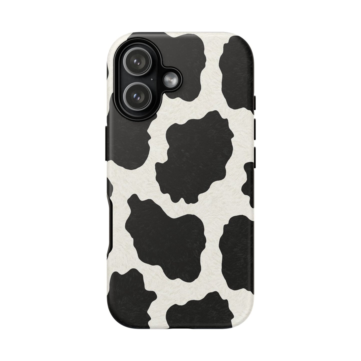 Black & White Cow Print Phone Case | Western Aesthetic iPhone & Samsung Tough Case