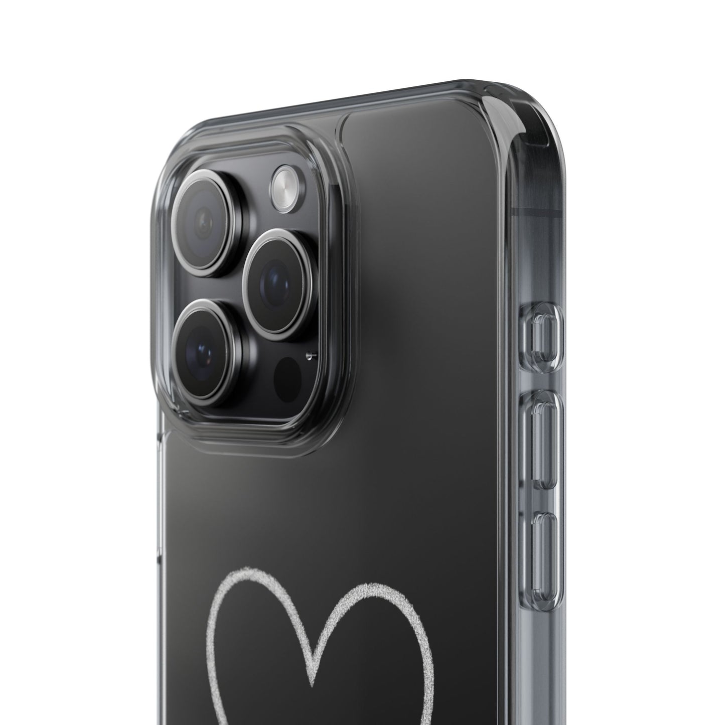 Minimal Hand-Drawn Heart Clear Phone Case | Aesthetic Clear Protective Case