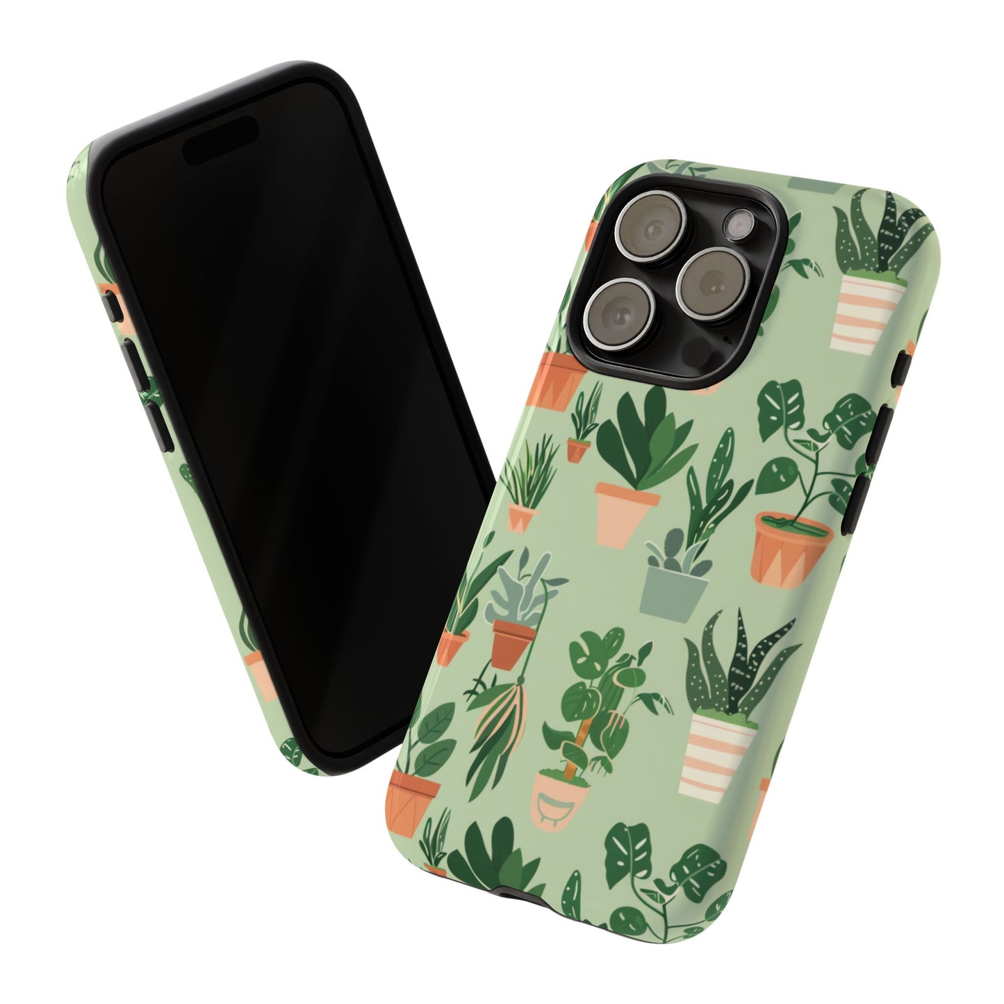 Plant Lover Phone Case | Cute Potted Plants Pattern | Botanical Aesthetic Tough Case