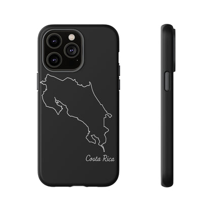 Costa Rica Outline Phone Case – Minimal Country Map Tough Case (iPhone, Samsung, Pixel)