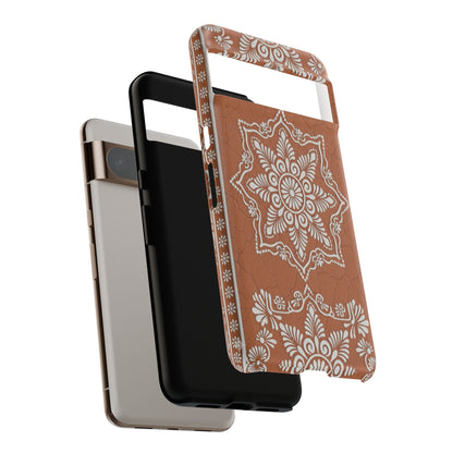 Talavera Terracotta Phone Case | Mexican Floral Pattern iPhone & Samsung Tough Case | Boho Clay Aesthetic Cover