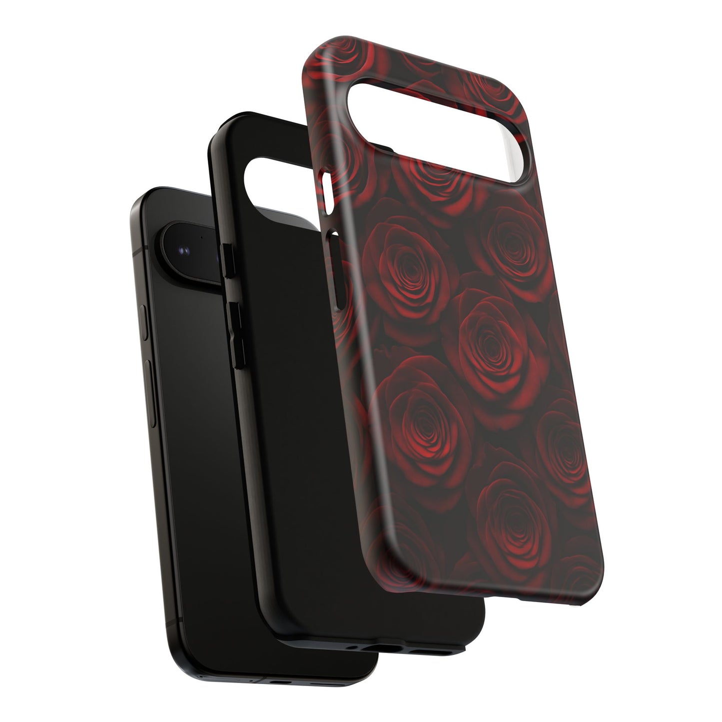 Dark Red Rose Phone Case – Gothic Floral Tough Case (iPhone, Samsung, Pixel)