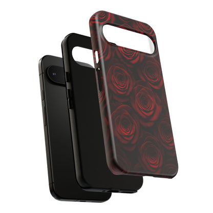 Dark Red Rose Phone Case – Gothic Floral Tough Case (iPhone, Samsung, Pixel)