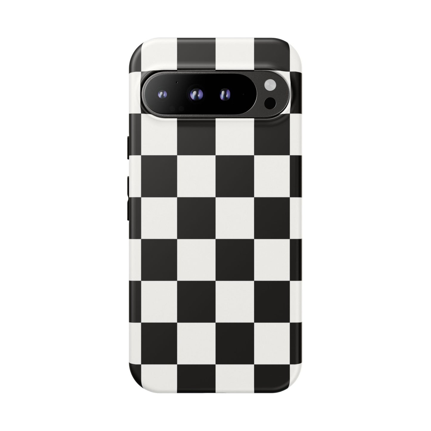 Black & White Checkerboard Phone Case – Classic Aesthetic Tough Protective Case for Iphone, Samsung Galaxy and Pixel