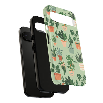 Plant Lover Phone Case | Cute Potted Plants Pattern | Botanical Aesthetic Tough Case