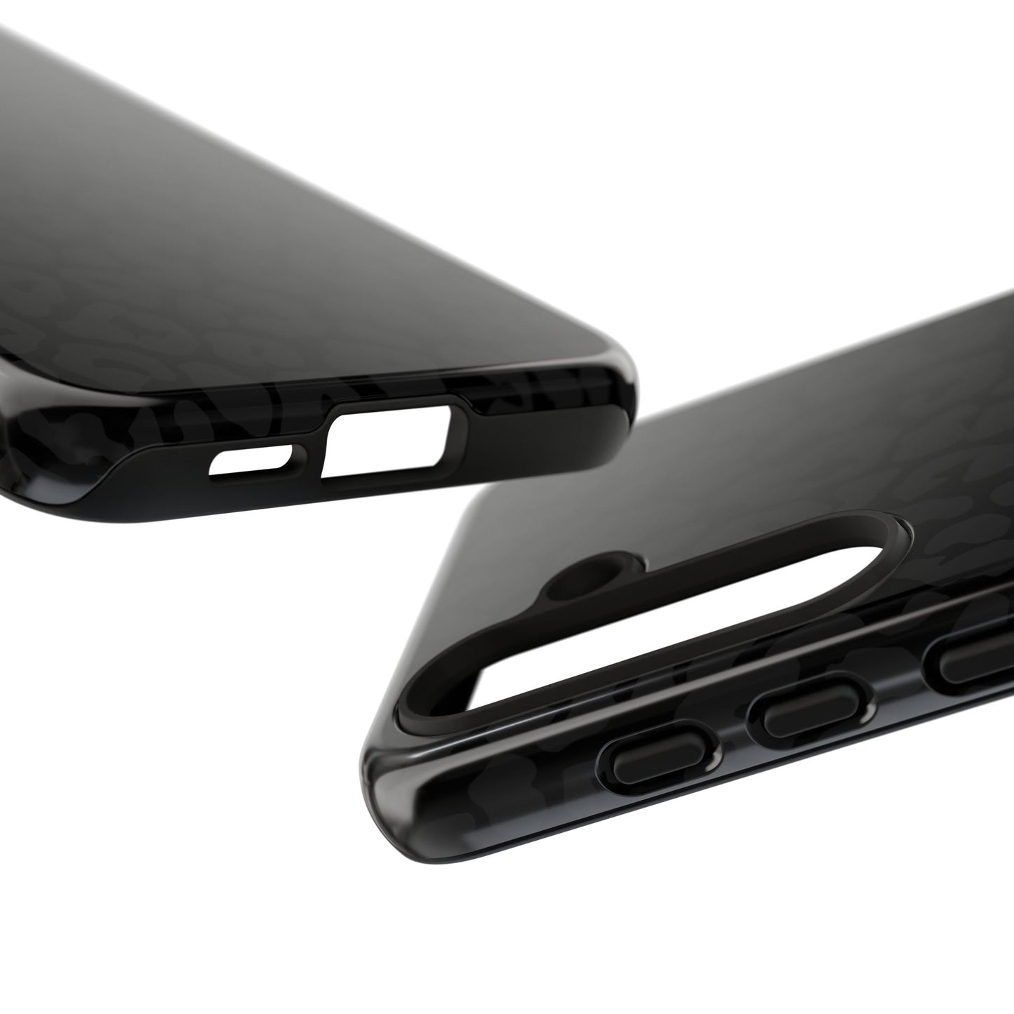 Black Leopard Phone Case | Black on Black Leopard Print Tough iPhone & Samsung Case | Matte or Glossy Protective Cover