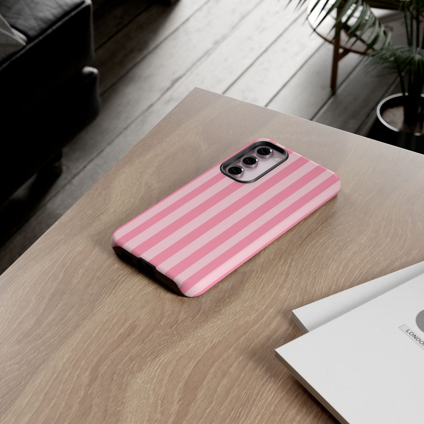 Pink Stripe Phone Case – Pastel Coquette Aesthetic Tough Protective Case