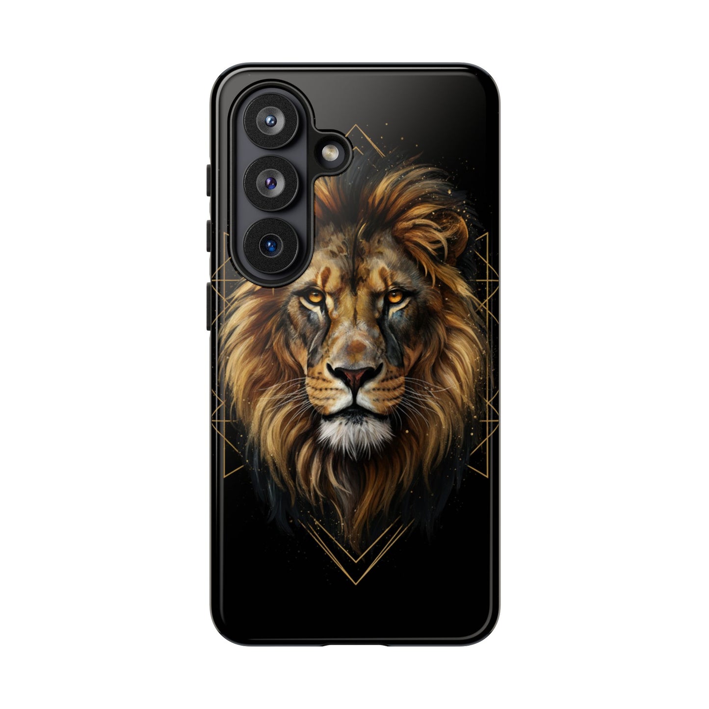 Majestic Lion Phone Case – Black Gold Luxury Lion Art Tough Protective Case