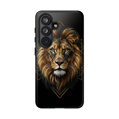 Majestic Lion Phone Case – Black Gold Luxury Lion Art Tough Protective Case