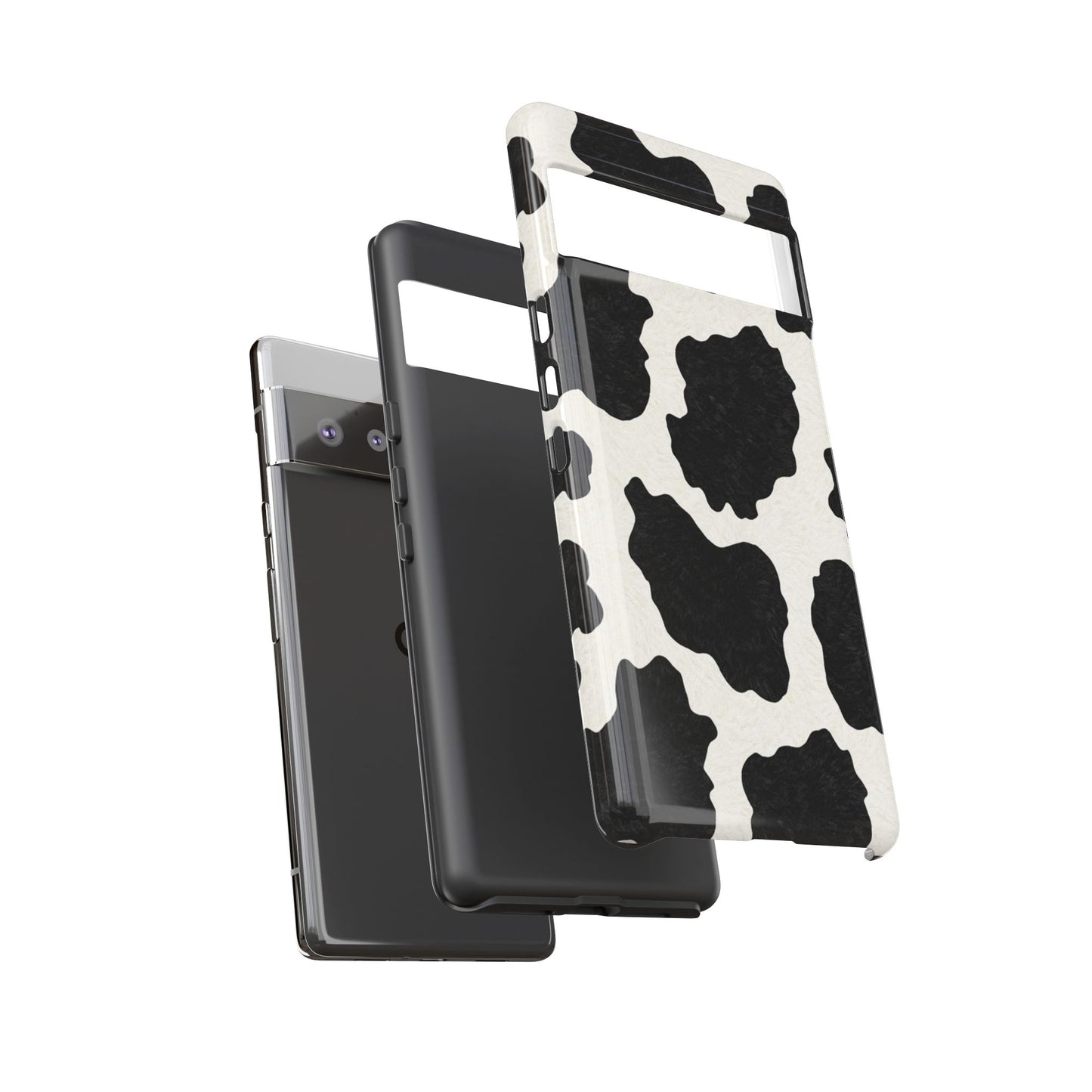 Black & White Cow Print Phone Case | Western Aesthetic iPhone & Samsung Tough Case