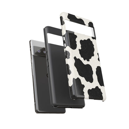 Black & White Cow Print Phone Case | Western Aesthetic iPhone & Samsung Tough Case