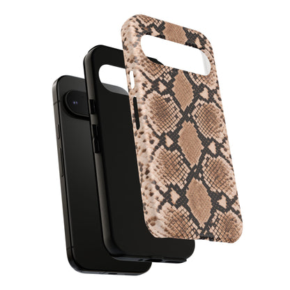 Snake Print Phone Case – Brown Python Pattern Slim Protective Cover for Iphone, Samsung Galaxy and Pixel