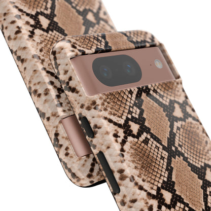Snake Print Phone Case – Brown Python Pattern Slim Protective Cover for Iphone, Samsung Galaxy and Pixel