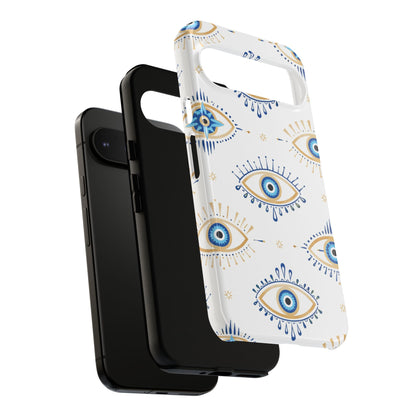 Blue Evil Eye Phone Case – Protective Slim Shockproof Cover for Iphone, Samsung Galaxy and Pixel