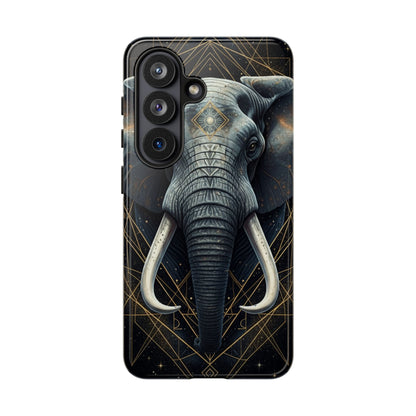 Elephant Mandala Phone Case – Black and Gold Spiritual Elephant Tough Protective Case