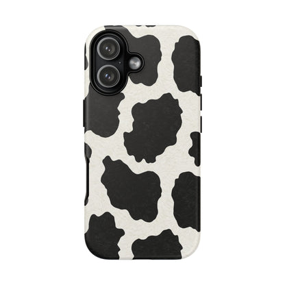 Black & White Cow Print Phone Case | Aesthetic Tough Protective Case