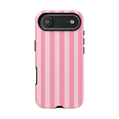 Pink Stripe Phone Case – Pastel Coquette Aesthetic Tough Protective Case