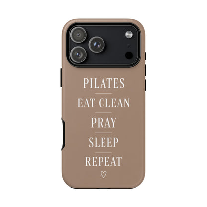 Pilates Phone Case | Eat Clean Pray Sleep Repeat Aesthetic | Wellness Girl Gift
