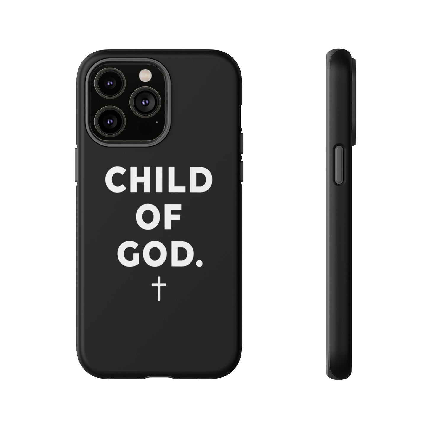 Child of God Phone Case Christian Black Aesthetic Cross Tough Cover