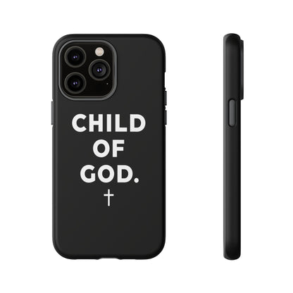 Child of God Phone Case Christian Black Aesthetic Cross Tough Cover