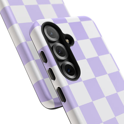 Lavender Checkerboard Phone Case | Pastel Aesthetic Tough Case