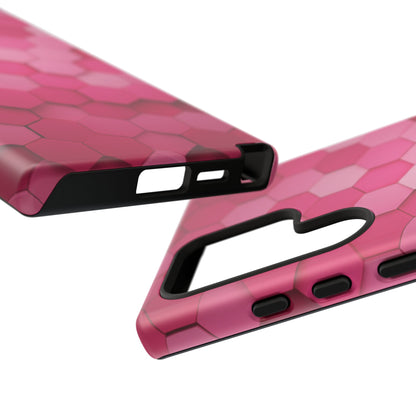 Hot Pink Hexagon Phone Case | Honeycomb Geometric Aesthetic | Cute Pink iPhone & Samsung Tough Protective Case