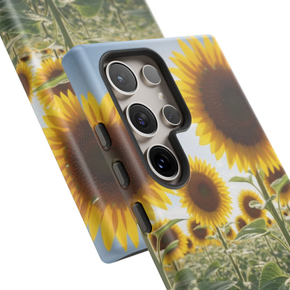 Sunflower Field Phone Case | Golden Hour Floral Aesthetic | Bright Summer Tough Case