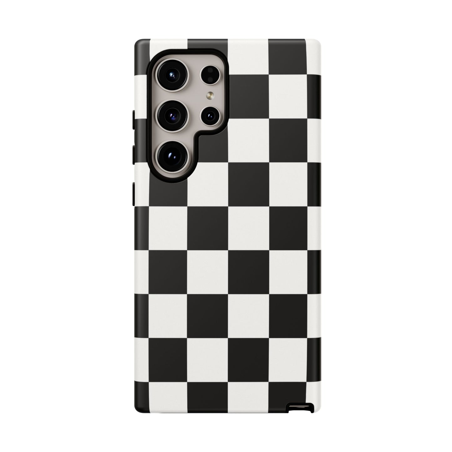 Black & White Checkerboard Phone Case – Classic Aesthetic Tough Protective Case